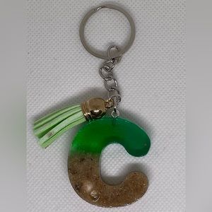 Epoxy Resin Beach Letter Keychain